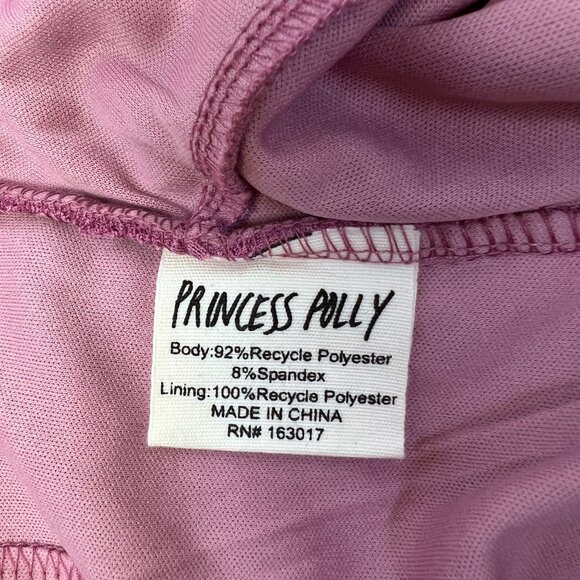 NWT Princess Polly Delany Pink Long Sleeve Ruched Square Neck Sheer Bodysuit 6 - Picture 6 of 7
